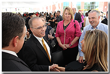 President William A. Covino accepts well-wishes from guests after the Investiture.