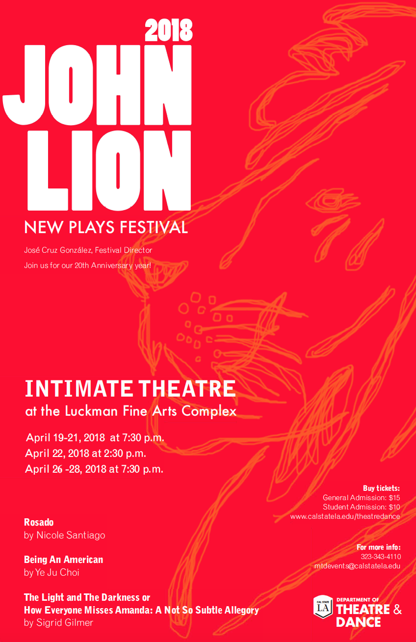 2018 John Lion New Plays Festival Flyer