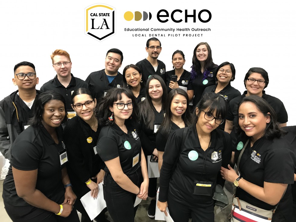 ECHO student-assistants gathered together during community event