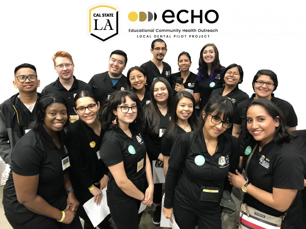 ECHO student-assistants gathered together during community event