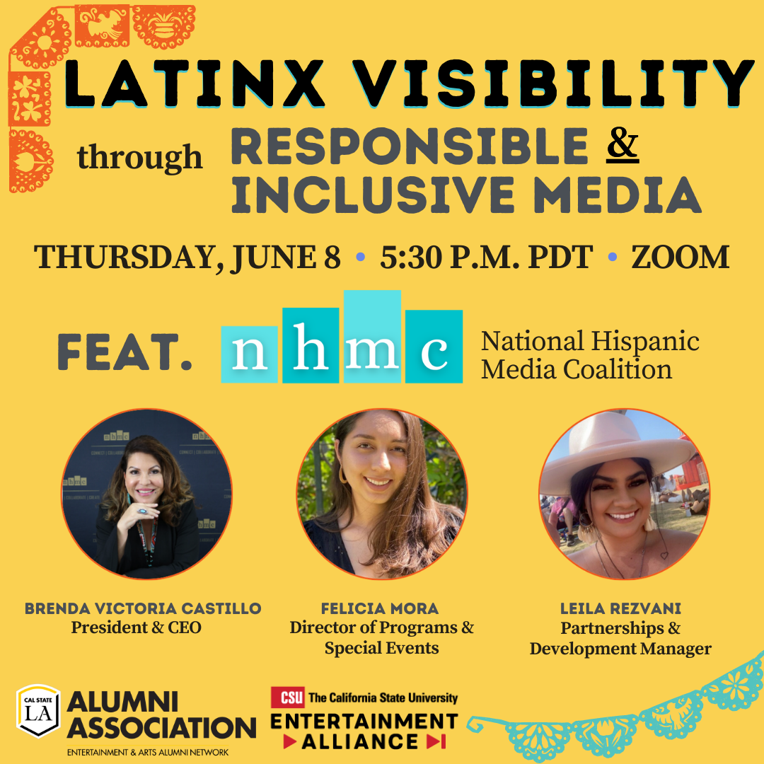 Latinx visibility through responsible and inclusive media. Thursday, June 8, 5:30 p.m. PDT via Zoom