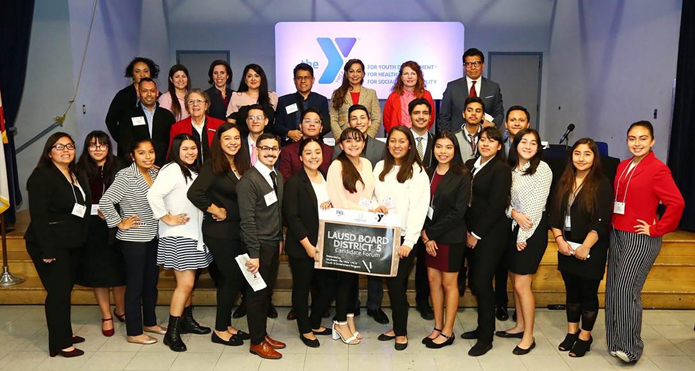 LAUSD board candidates and students.