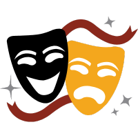 Animated comedy and tragedy masks