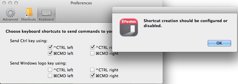 Preference Settings - Choose keyboard shortcuts