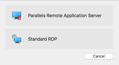 Parallels Remote Application Server Selection