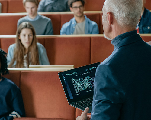 Professor teaching a class