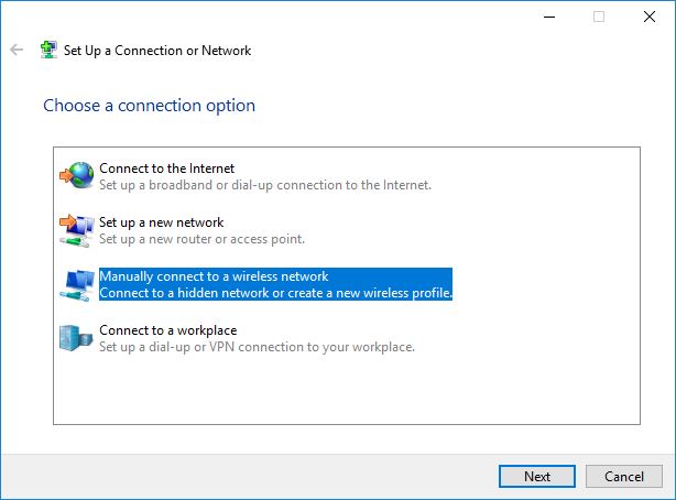 WiFi Settings Manually connect to a wireless network