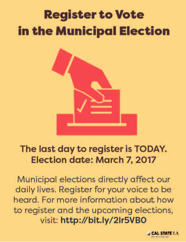 Register to Vote for Local Elections! Cal State LA