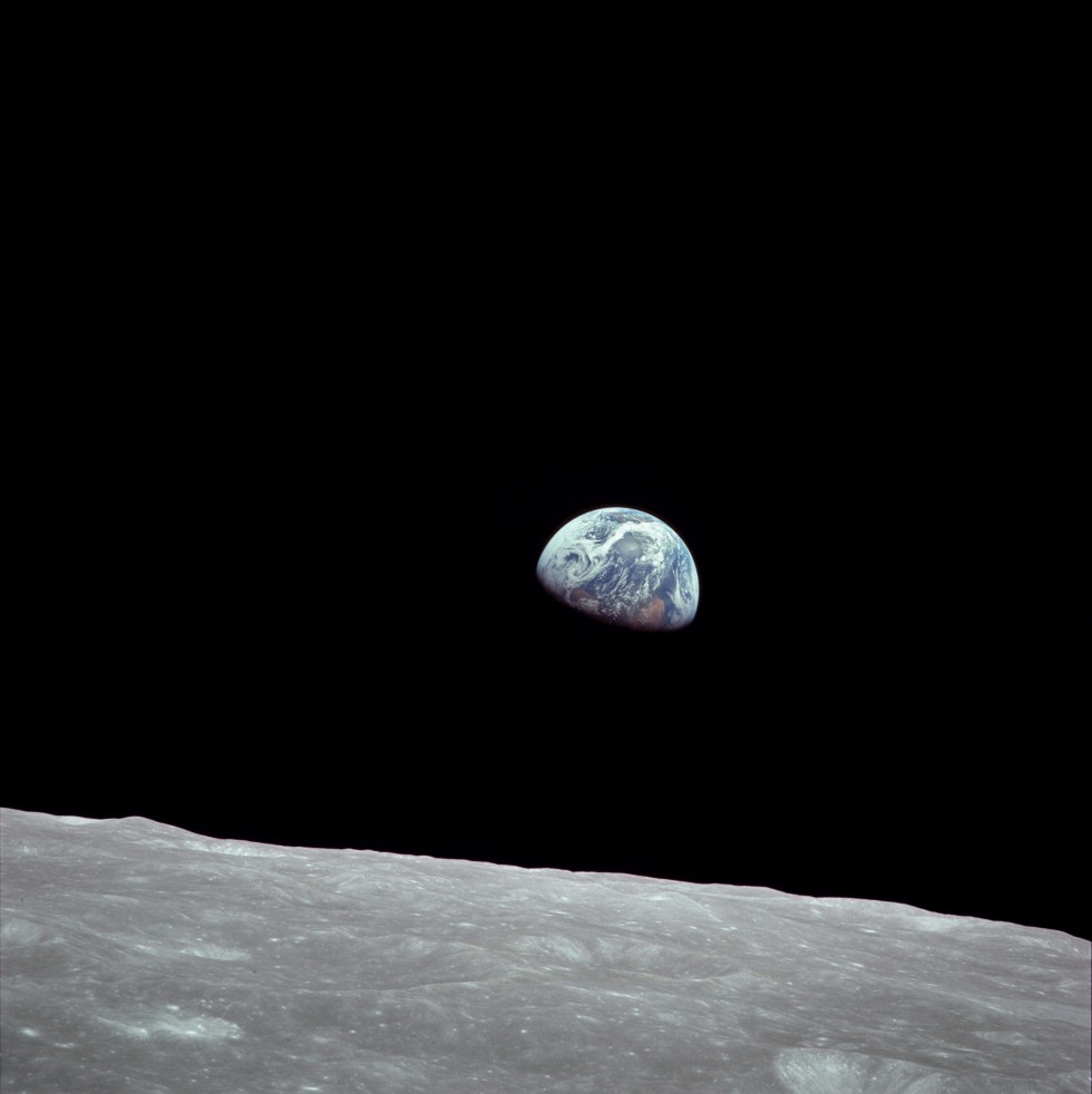 Earthrise, taken on December 24, 1968, by Apollo 8 astronaut William Anders.