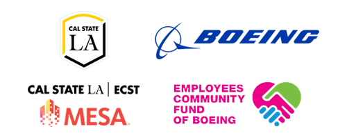 Sponsor logos: Boeing, Cal State LA ECST MESA, Employee Community Fund of Boeing