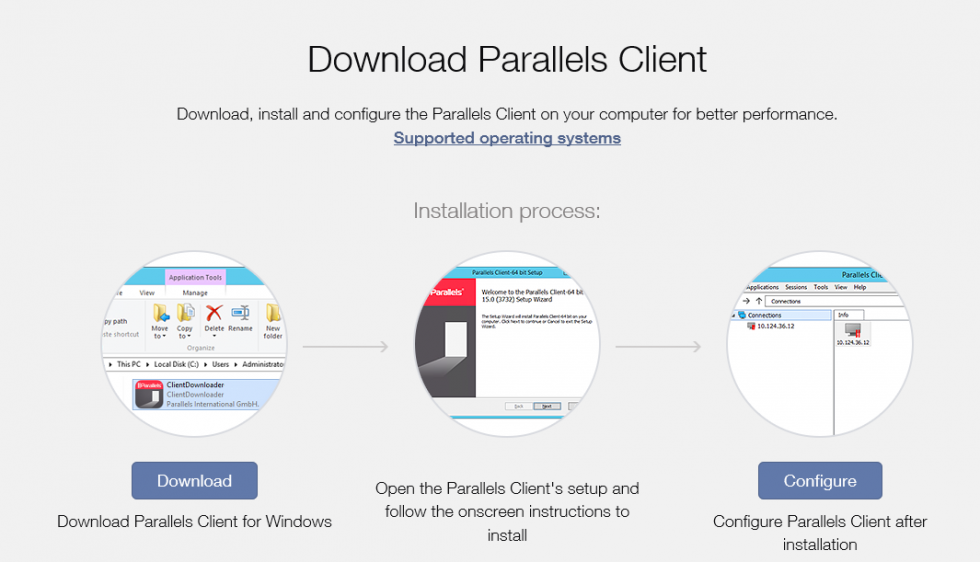 Parallels Client OS Download Options