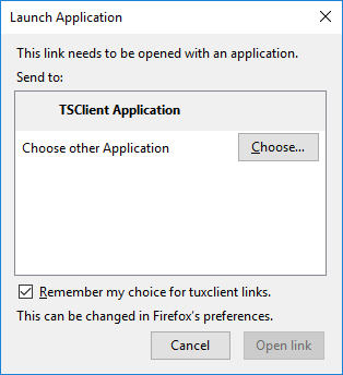 TSClient Application Box