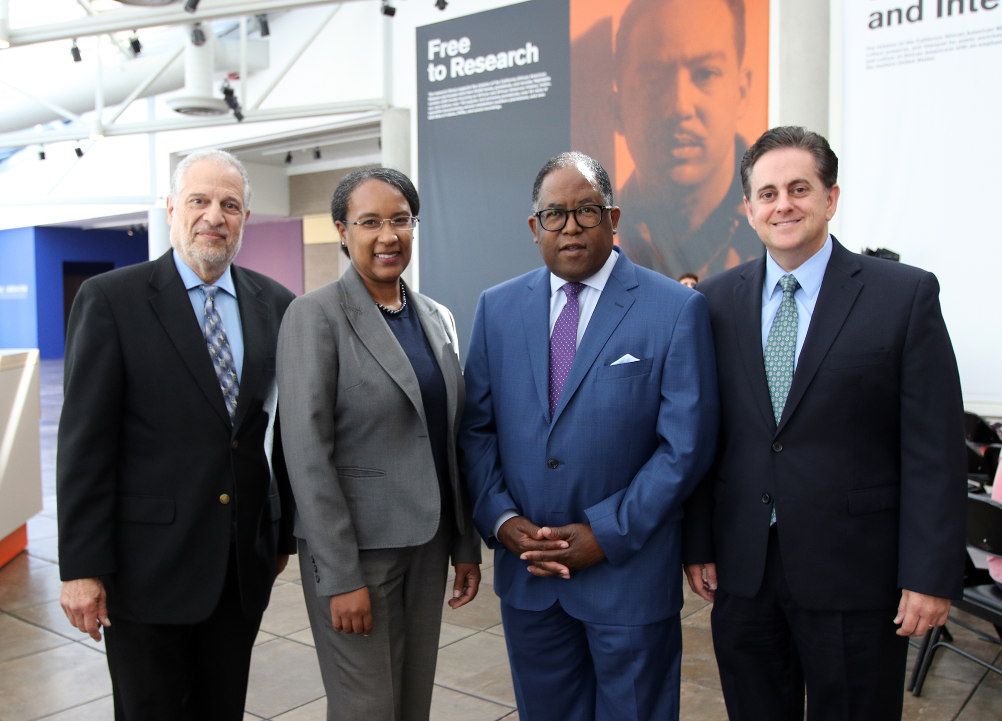 Raphael Sonenshein, Shakari Byerly, Mark Ridley-Thomas and Jose A. Gomez standing together at event