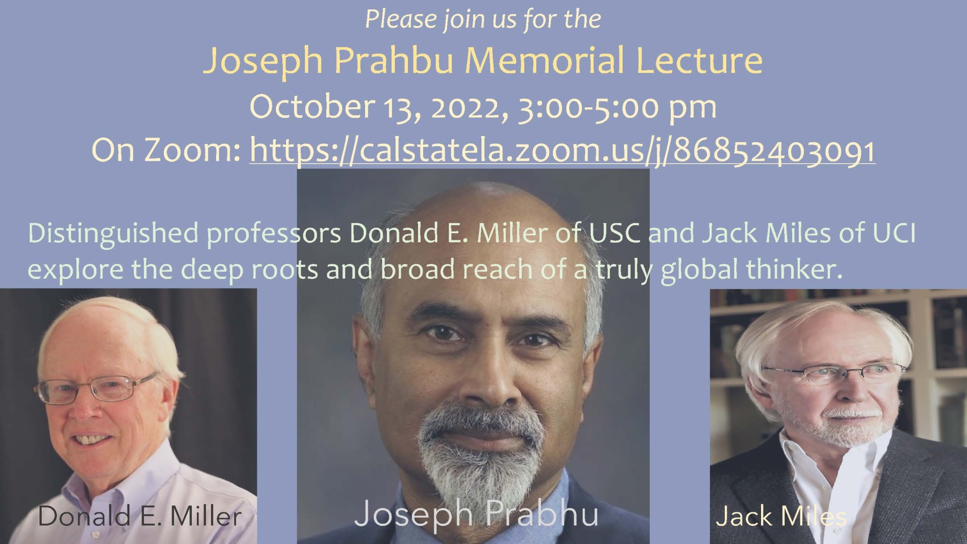 Flyer of three people and event info