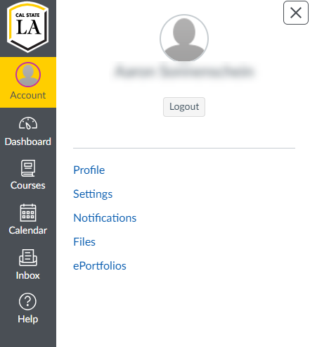 Profile Menu from the Global Navigation