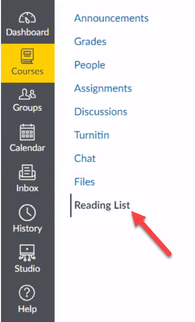Reading List on Canvas