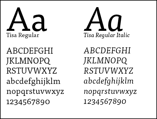 Brand - typography - tisa regular