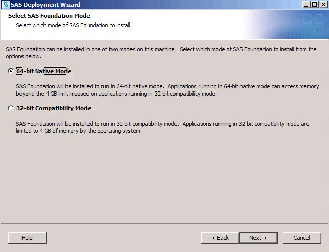 Select SAS Foundation Mode Screen of the SAS Deployment Wizard