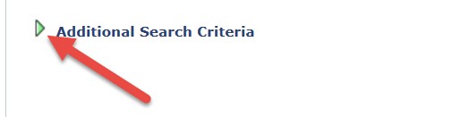 Screenshot of Class Search with Additionsl Search Criteria arrow highlighted