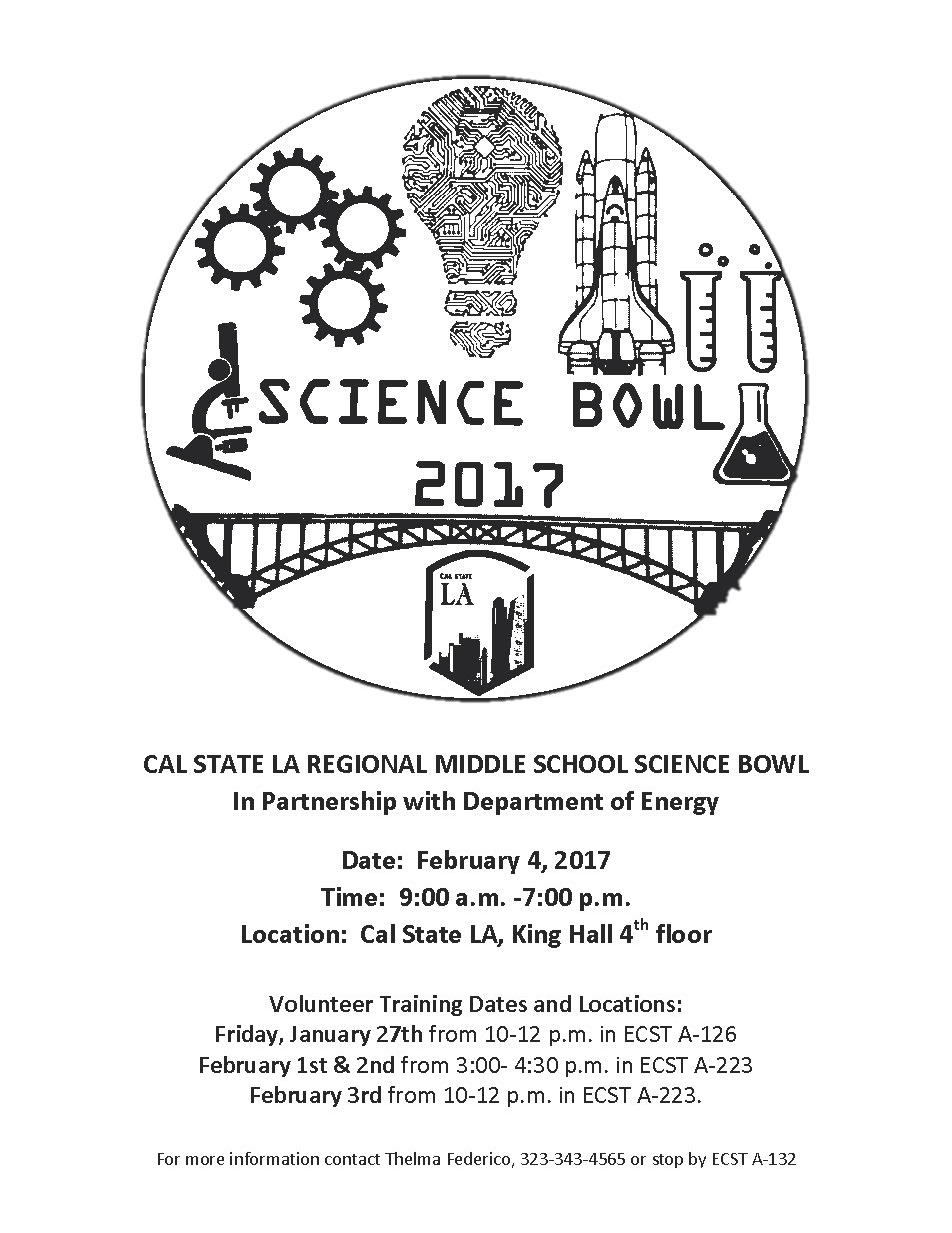 Cal State LA Regional Middle School Science Bowl Cal State LA