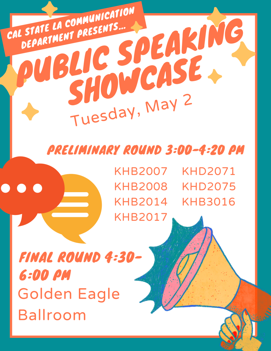 Cal State LA Department of Communications presents Public Speaking Showcase on Tuesday, May 2