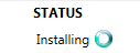 Installing progress pop-up