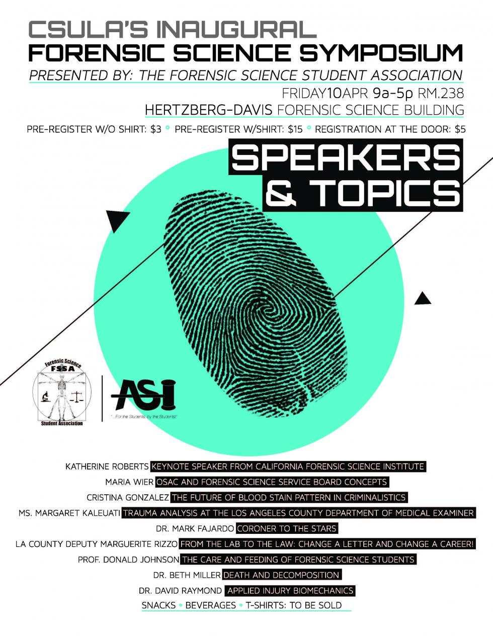 Cal State L.A. Forensic Science Symposium 2015 flyer