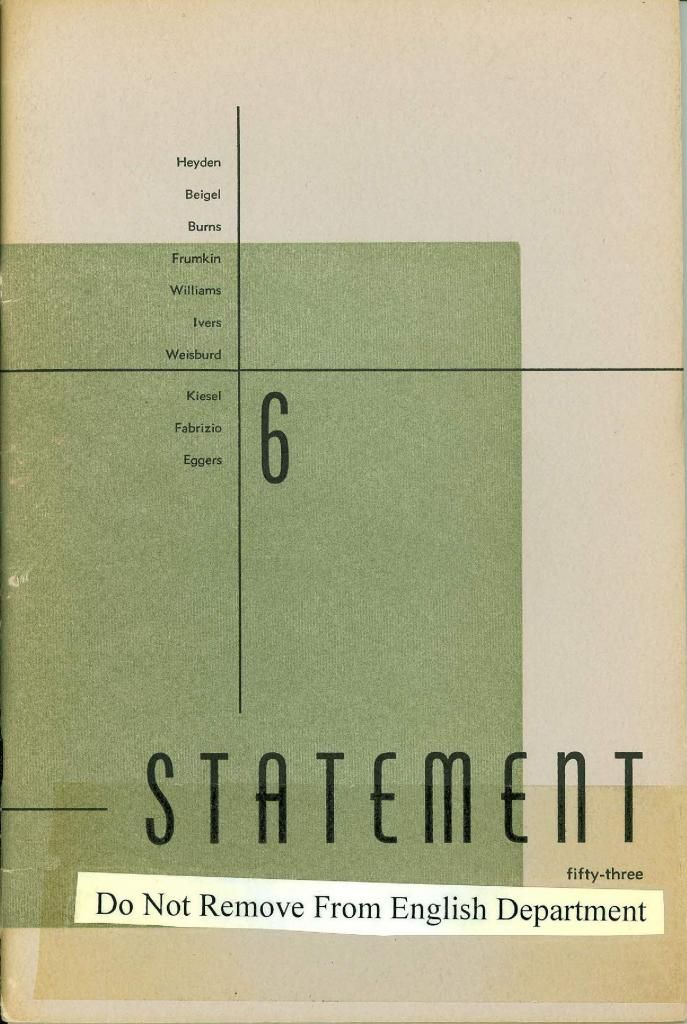 Statement Magazine Fall 1953 Cover