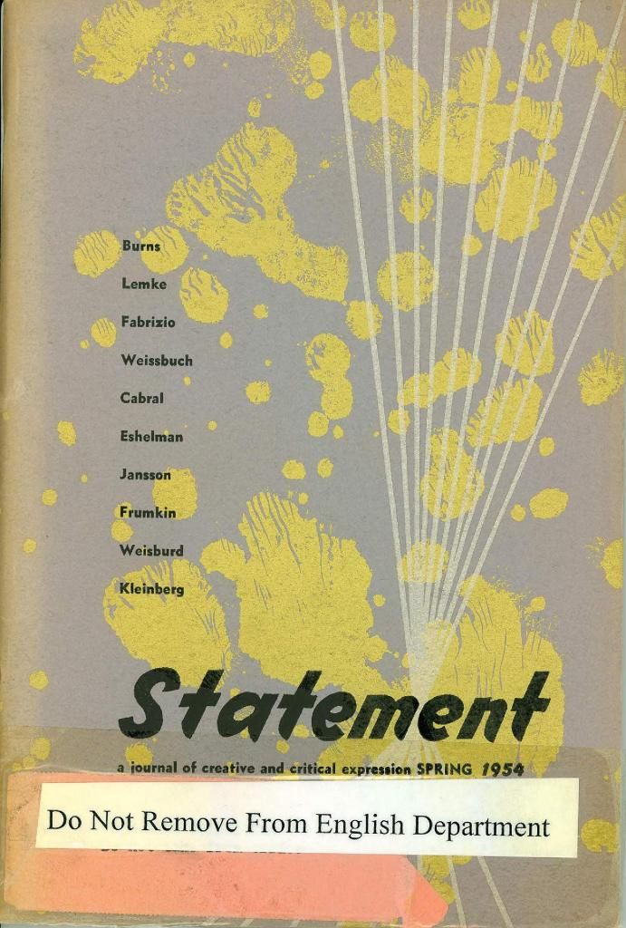 Statement Magazine Spring 1954 Cover