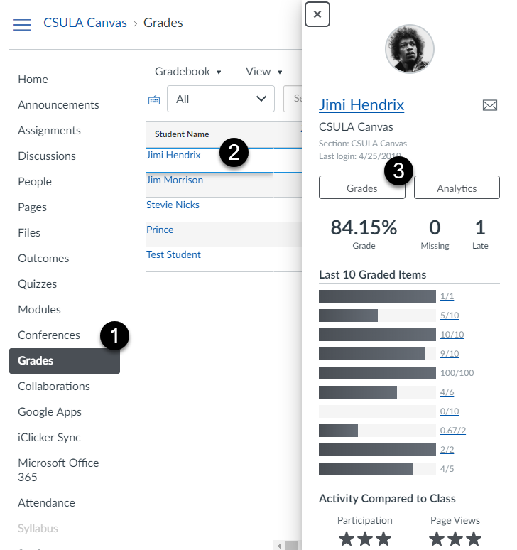 view individual student grades