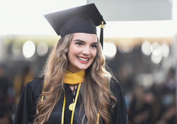 Cal State LA student at commencement