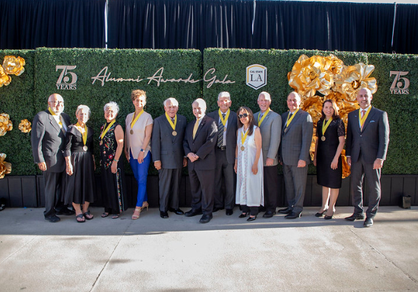 Honorees and President Covino at the 2022 Cal State LA Alumni Awards Gala