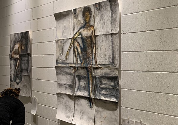 pencil sketch created by inmate as part of art exhibit