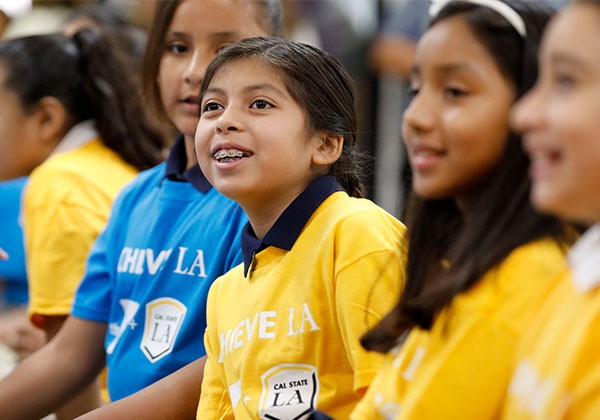 Children participating in achieve LA event to learn about college.