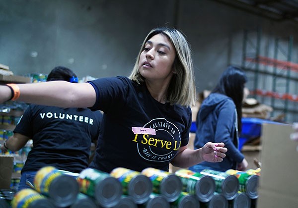 Student at Food Bank