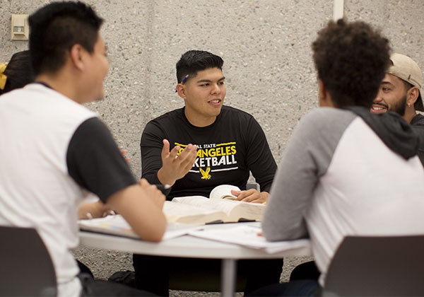 Students at library