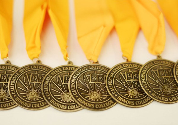 Row of Honors College Medals