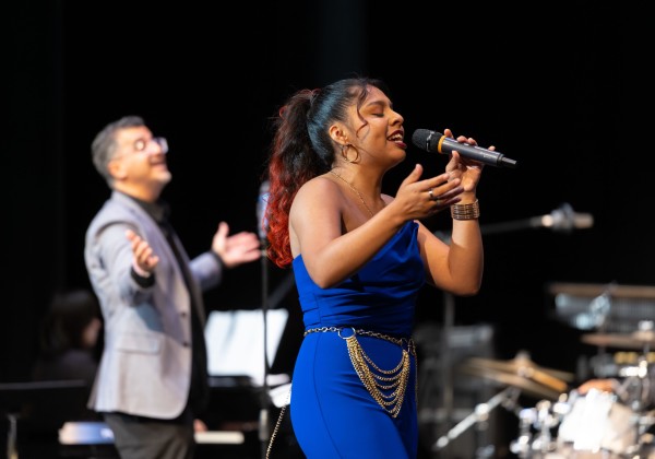 A Singer with the Afro-Latin ensemble