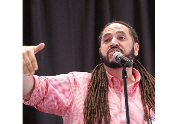 Anthony Ratcliff talking into a microphone