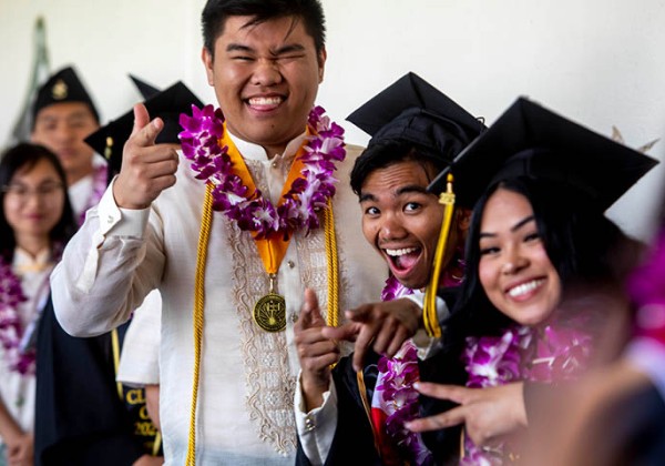 Asian Pacific Islander students at graduation