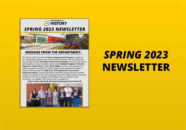 Cover of the Spring 2023 History Newsletter