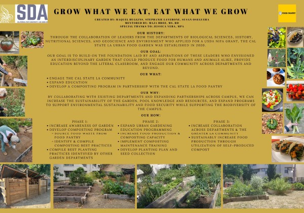 Poster proposing collaboration to enhance campus gardening initiatives and sustainable food practices