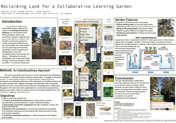 Poster proposing the transformation of unused land into a collaborative learning garden promoting sustainability and education