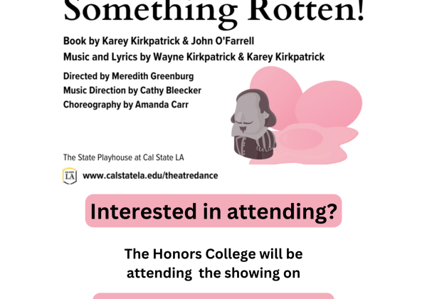 Event flyer showing something rotten play with pink eggs.