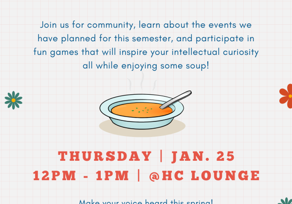 Flyer for honors lunch with bowl of soup