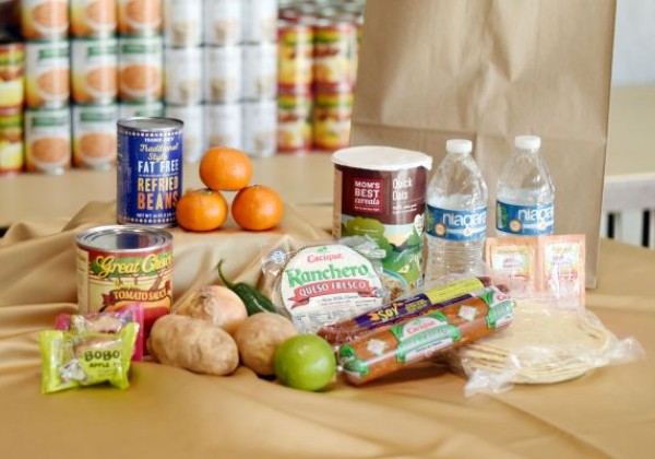 Food pantry bag unpacked