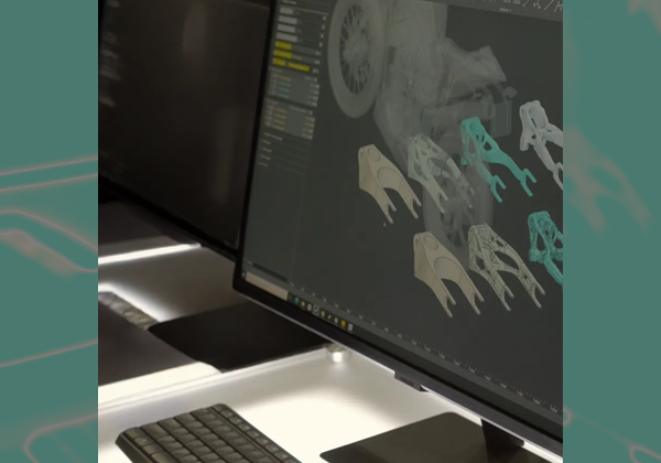 computer screen with a pattern showing