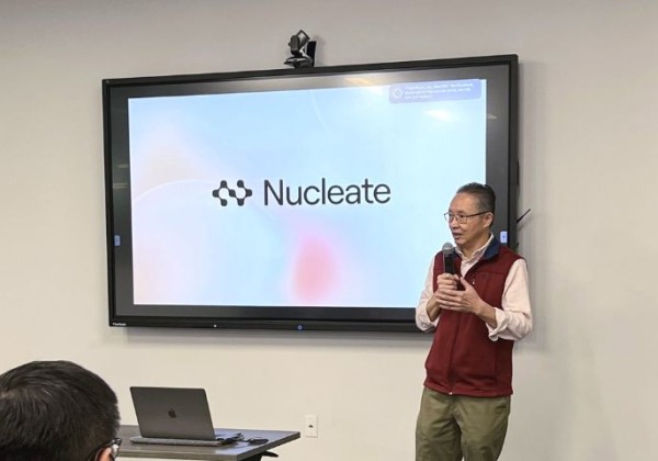 Dr. Howard Xu speaking at Nucleate event