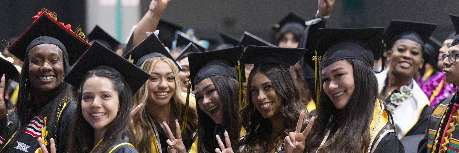 Students at graduation ceremony