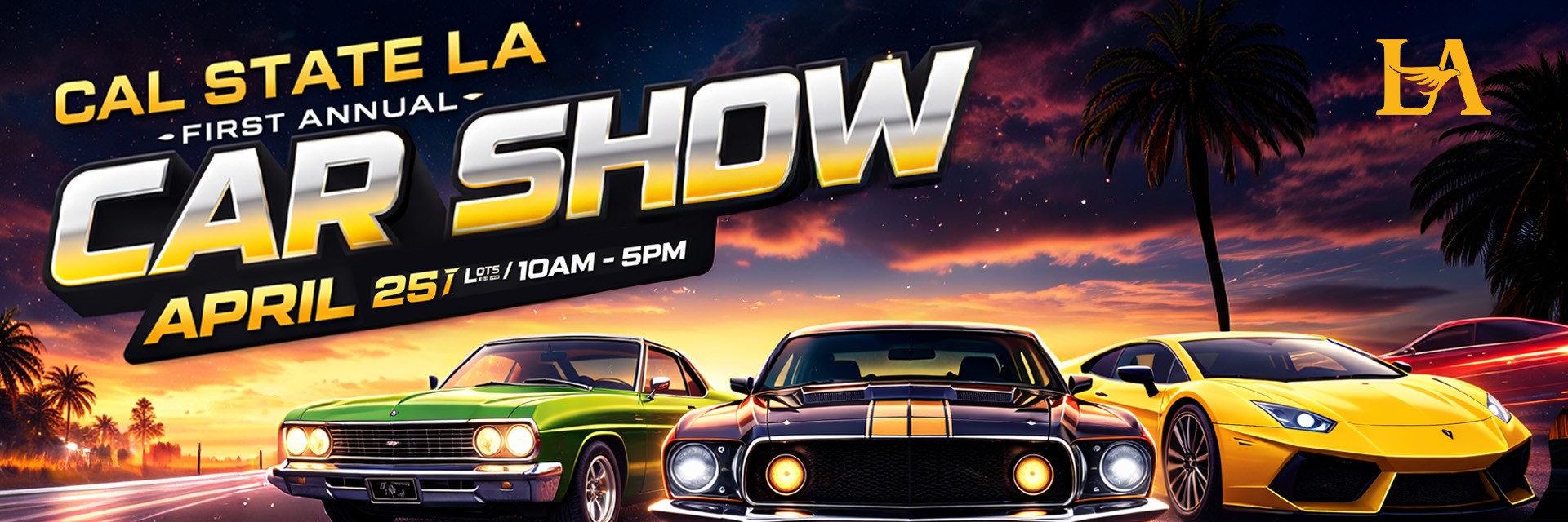 Car Show April 25th Lot 5 10:00am-5:00pm
